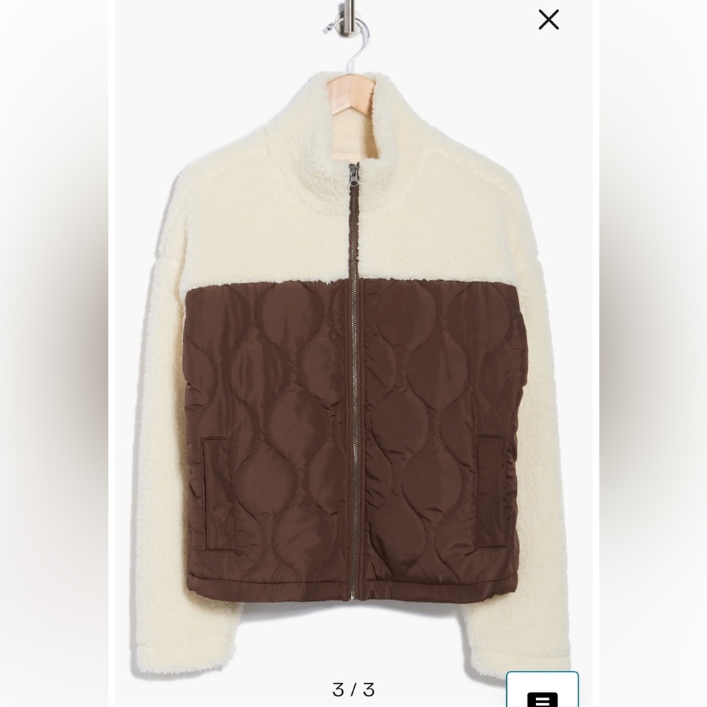 Thread & Supply Mixed Media Fleece & Quilted Panel Zip Jacket